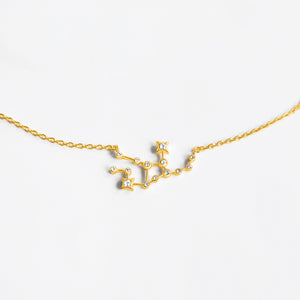 Zodiac Constellation Pendant (Virgo) - Gold